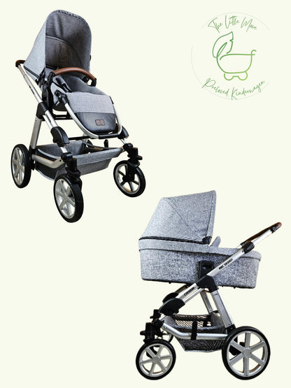 ABC Design - Condor 4 Kombikinderwagen (Sportsitz und Babywanne) inkl. Fußsack, Regenschirm u.v.m. - Grau in gutem Zustand