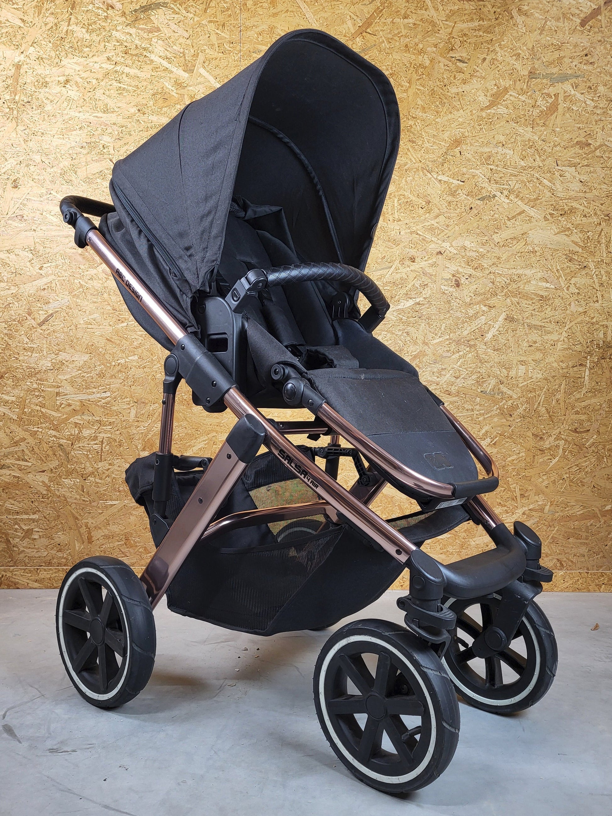 Abc Design - Salsa 4 Air Diamond Edition Kombikinderwagen (sportsitz und Babywanne) - Rosé Schwarz - in Gutem Zustand