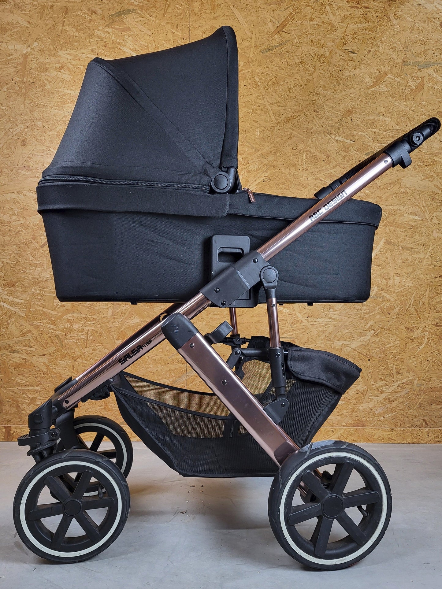 Abc Design - Salsa 4 Air Diamond Edition Kombikinderwagen (sportsitz und Babywanne) - Rosé Schwarz - in Gutem Zustand