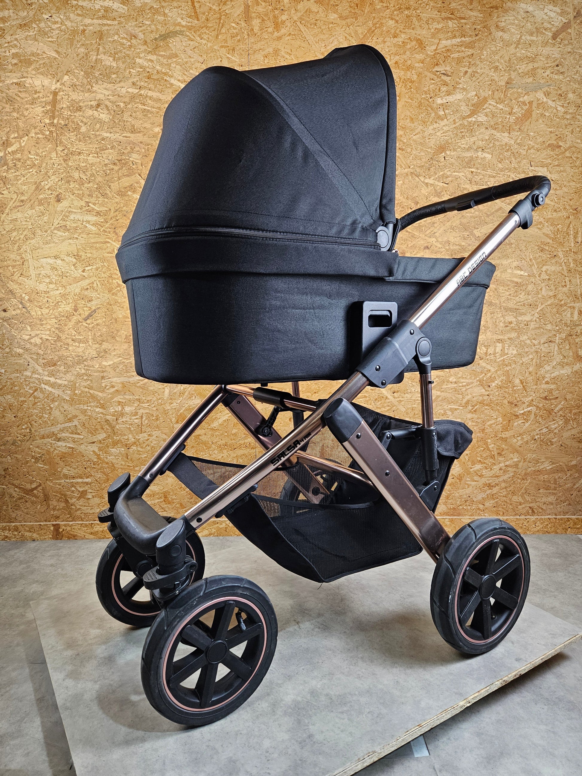 Abc Design - Salsa 4 Air Diamond Edition Kombikinderwagen - Rosé Schwarz - sehr Gutem Zustand / Gut Kinderwagen 24
