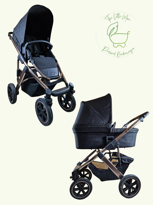 Abc Design - Salsa 4 Air Diamond Edition Kombikinderwagen - Rosé Schwarz - sehr Gutem Zustand / Gut Kinderwagen 1