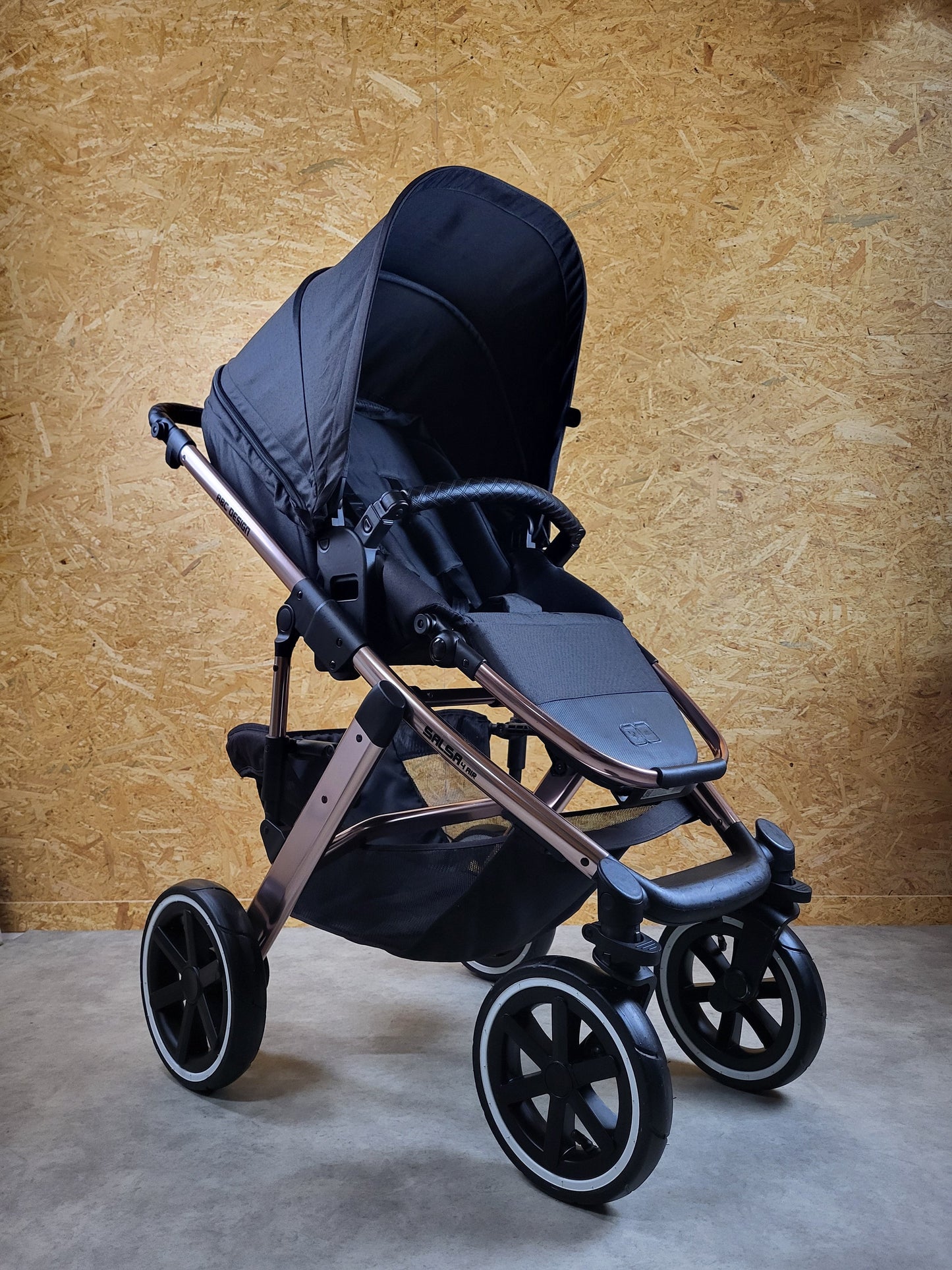 Abc Design - Salsa 4 Air Diamond Edition Kombikinderwagen - Rosé Schwarz - sehr Gutem Zustand / Gut Kinderwagen 2
