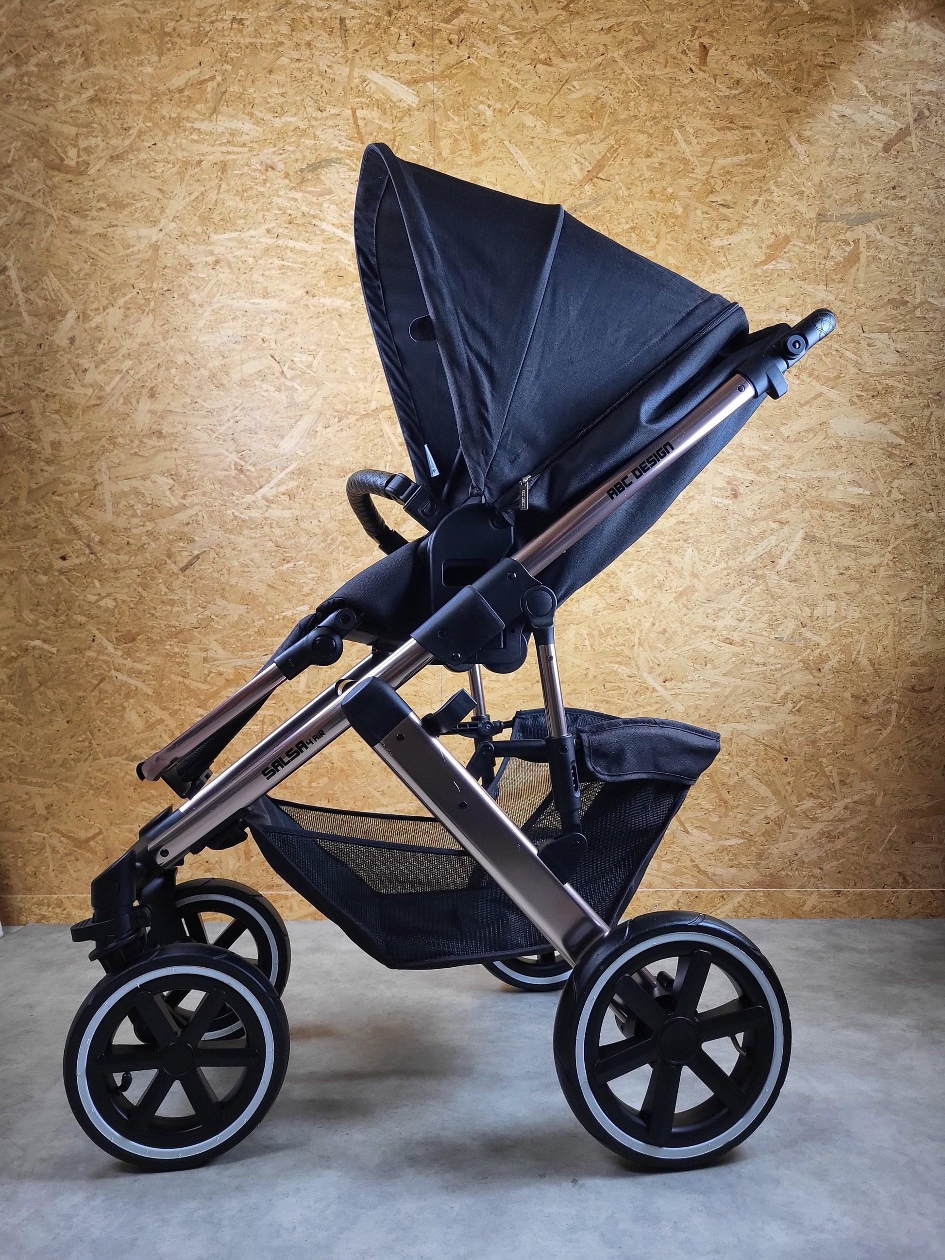 Abc Design - Salsa 4 Air Diamond Edition Kombikinderwagen - Rosé Schwarz - sehr Gutem Zustand / Gut Kinderwagen 6