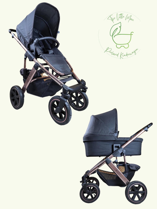 Abc Design - Salsa 4 Air Diamond Edition Kombikinderwagen (sportsitz und Babywanne) - Rosé Schwarz - Gutem Zustand