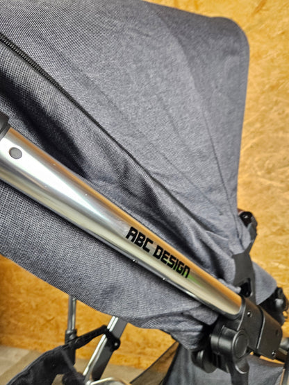 ABC Design - Salsa 4 Air Kombikinderwagen (Sportsitz und Babywanne mit Belüftung) - Asphalt in gutem Zustand