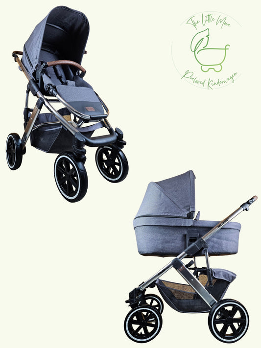 ABC Design - Salsa 4 Air Kombikinderwagen (Sportsitz und Babywanne) inkl. Zubehör - Asphalt in gutem Zustand