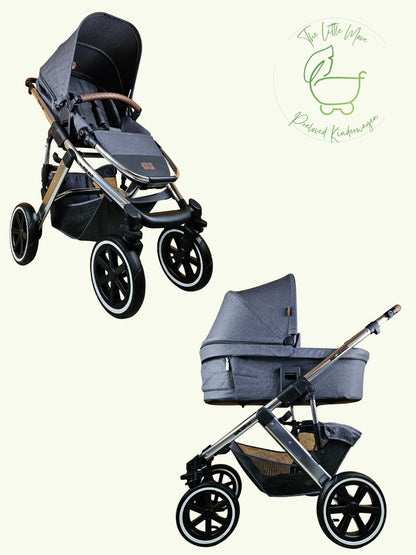 ABC Design - Salsa 4 Air Kombikinderwagen (Sportsitz und Babywanne) - Asphalt in sehr gutem Zustand