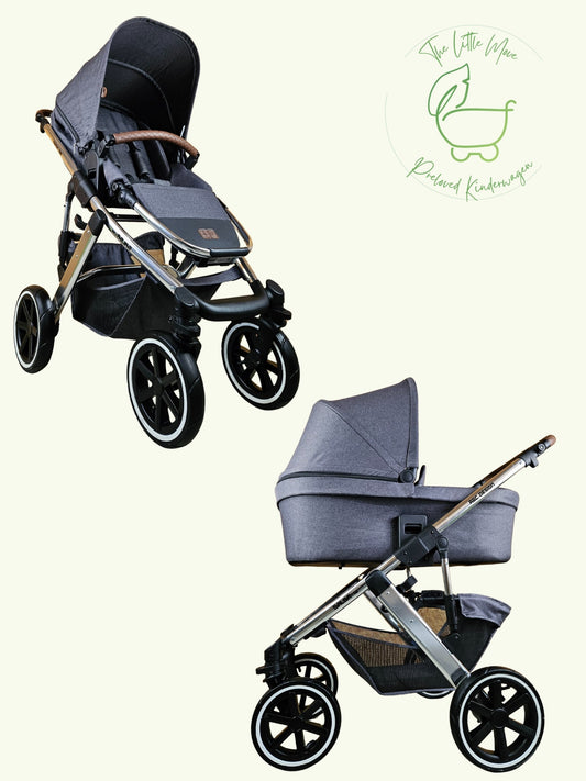 ABC Design - Salsa 4 Air Kombikinderwagen (Sportsitz und Babywanne) - Asphalt in sehr gutem Zustand