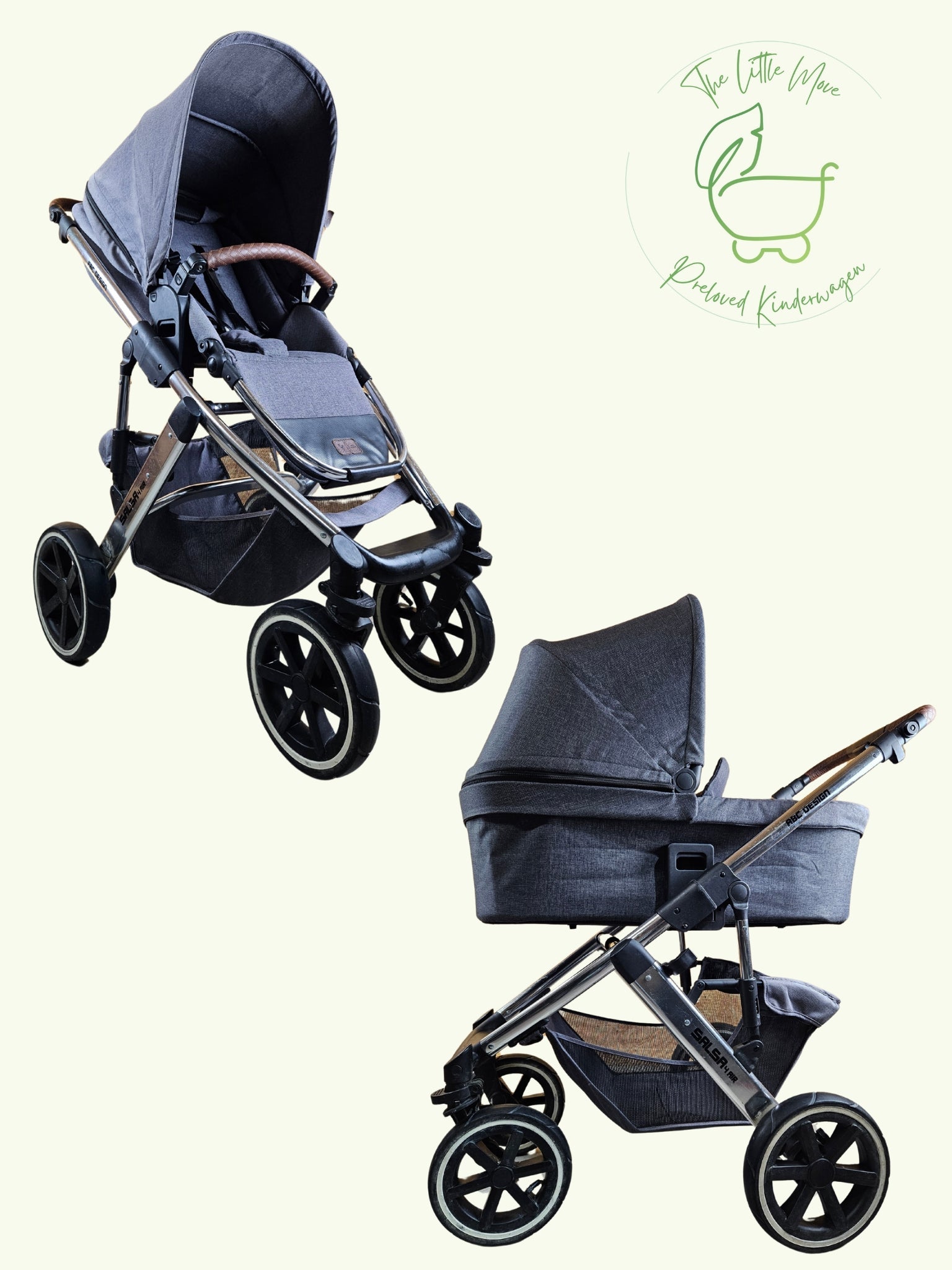 Abc Design - Salsa 4 Air Kombikinderwagen (sportsitz und Babywanne) - Asphalt in Gutem Zustand Kinderwagen 1