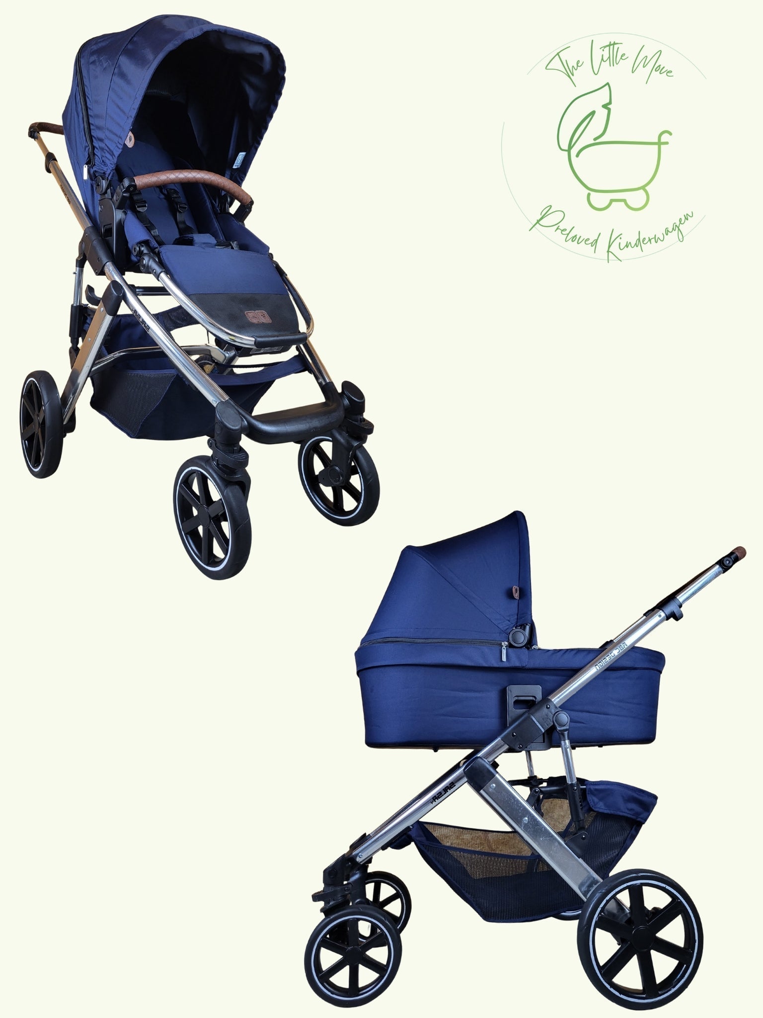 Abc-design - Salsa 4 Kombikinderwagen (sportsitz und Babywanne mit Fußsack Wickeltasche) - Blau in Gutem Zustand