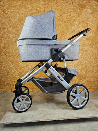 ABC Design - Salsa 4 Kombikinderwagen (Sportsitz und Liegewanne) mit Fußsack - Grau in gutem Zustand