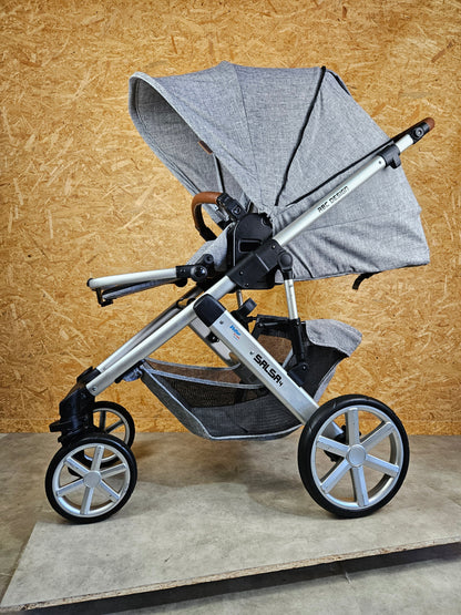 ABC Design - Salsa 4 Kombikinderwagen (Sportsitz und Liegewanne) mit Fußsack - Grau in gutem Zustand