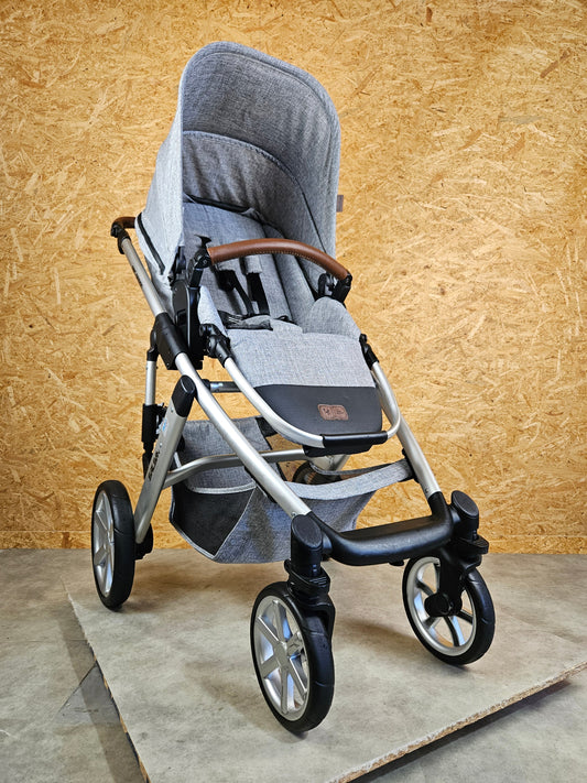 ABC Design - Salsa 4 Kombikinderwagen (Sportsitz und Liegewanne) mit Fußsack - Grau in gutem Zustand
