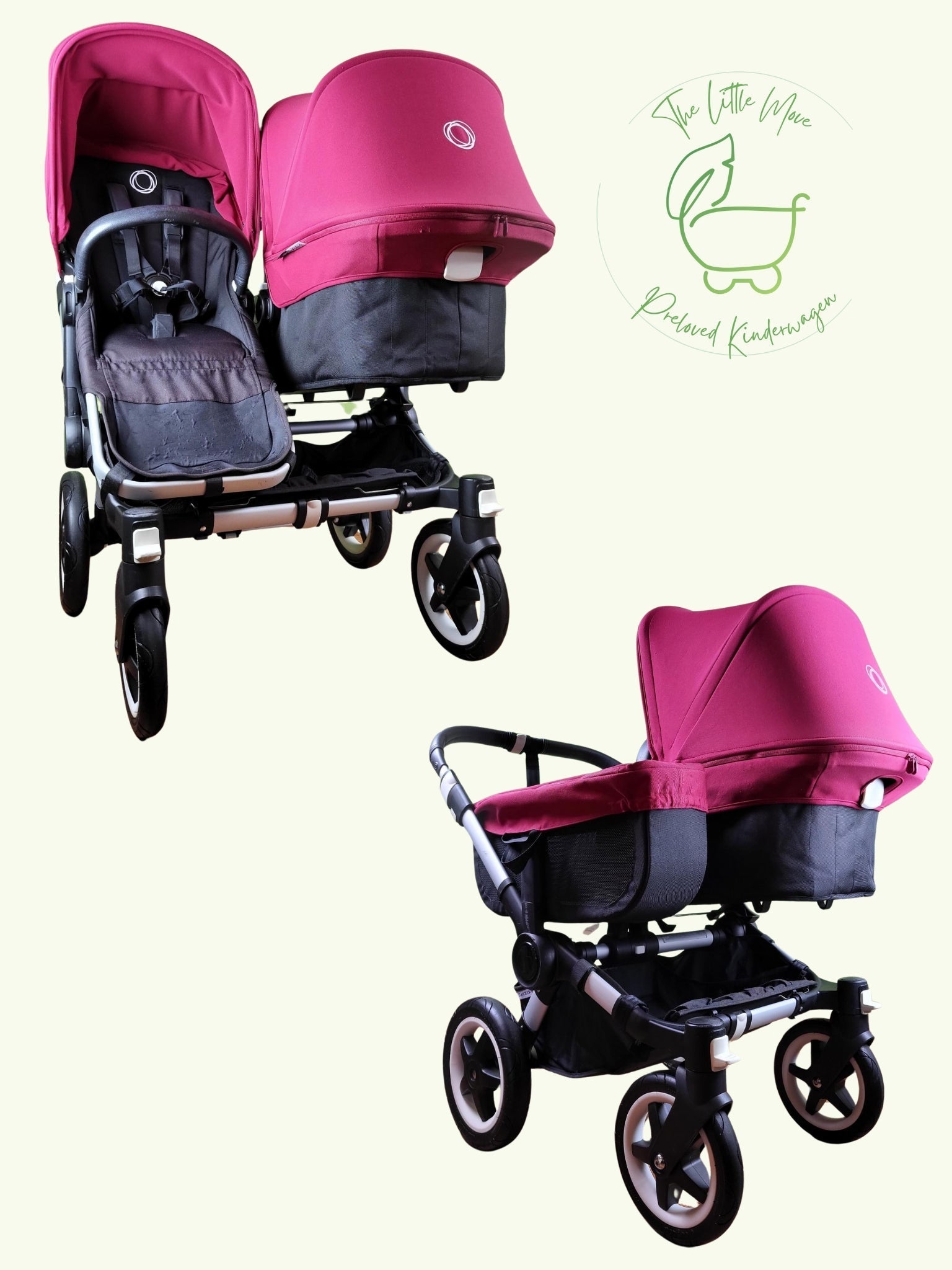 Bugaboo Donkey 2 - Combi Stroller (1 Bassinet and 1 Seat) - Ruby Red