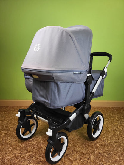 Bugaboo - Donkey 3 Duo (sportsitz Und Liegewanne) Geschwisterwagen Grau Sonnendach Inkl. Seitliche Gepäcktasche