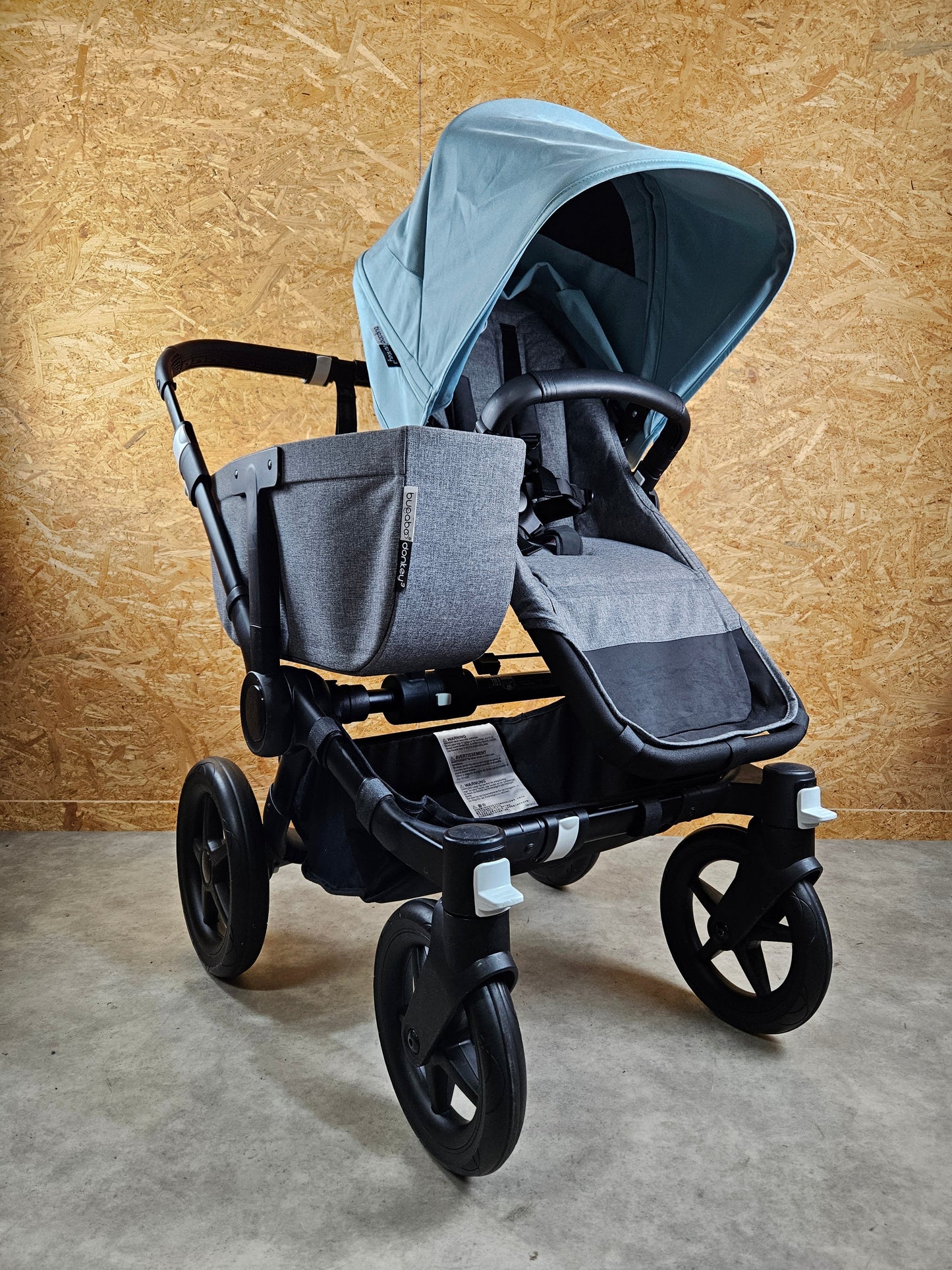 Bugaboo - Donkey 3 Duo (sportsitz und Liegewanne) Geschwisterwagen Inkl. Seitliche Gepäcktasche - Türkise Sonnendach