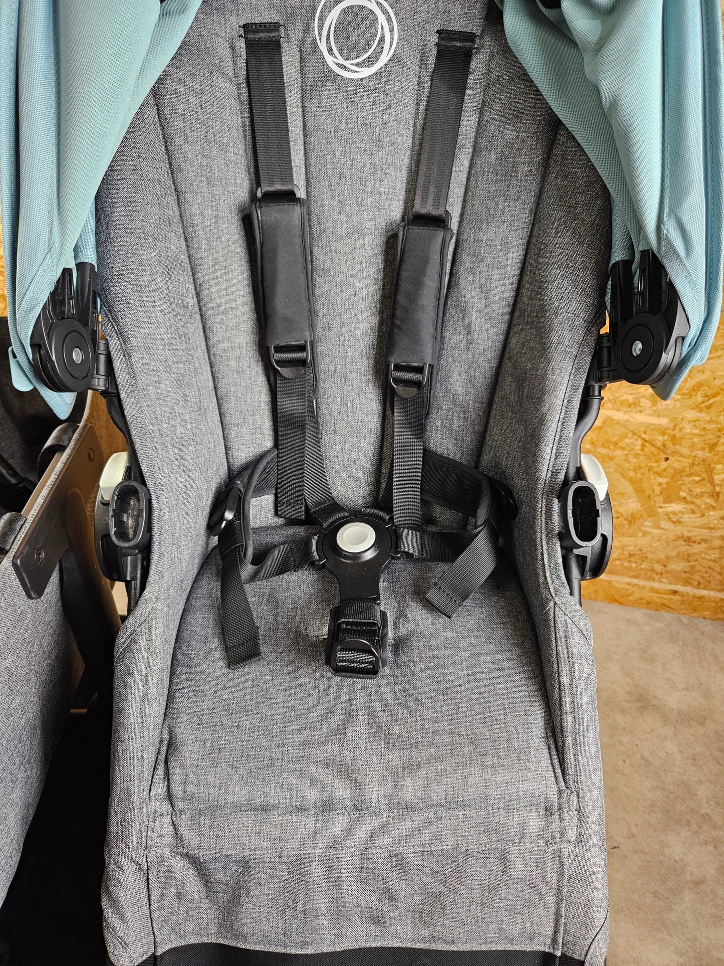 Bugaboo - Donkey 3 Duo (sportsitz und Liegewanne) Geschwisterwagen Inkl. Seitliche Gepäcktasche - Türkise Sonnendach