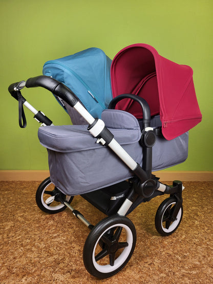 Bugaboo - Donkey 3 Twin Geschwisterwagen (sportsitze / Liegewanne) Inkl. Seitliche Gepäcktasche Kinderwagen 13