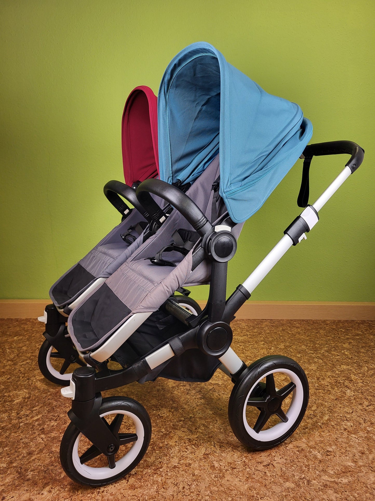 Bugaboo - Donkey 3 Twin Geschwisterwagen (sportsitze / Liegewanne) Inkl. Seitliche Gepäcktasche Kinderwagen