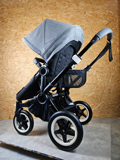 Bugaboo - Donkey Mono Geschwisterwagen (sportsitz und Liegewanne) Inkl. Seitliche Gepäcktasche - Grau - in sehr Gutem