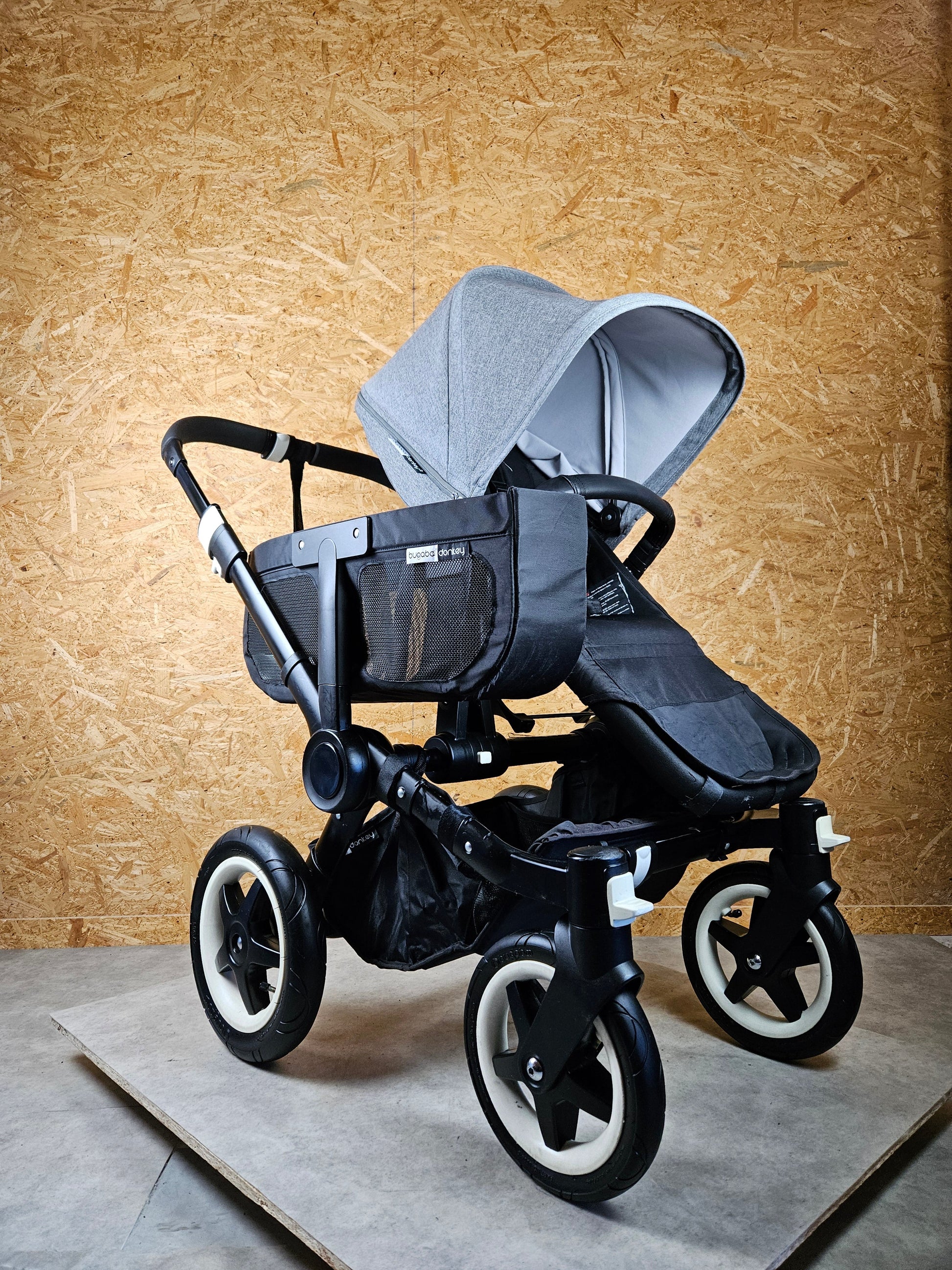Bugaboo - Donkey Mono Geschwisterwagen (sportsitz und Liegewanne) Inkl. Seitliche Gepäcktasche - Grau - in sehr Gutem
