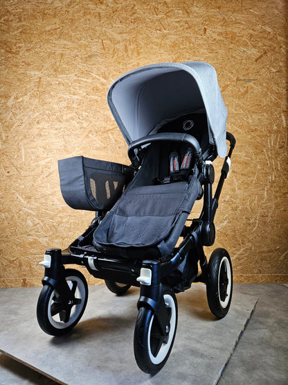Bugaboo - Donkey Mono Geschwisterwagen (sportsitz und Liegewanne) Inkl. Seitliche Gepäcktasche - Grau - in sehr Gutem