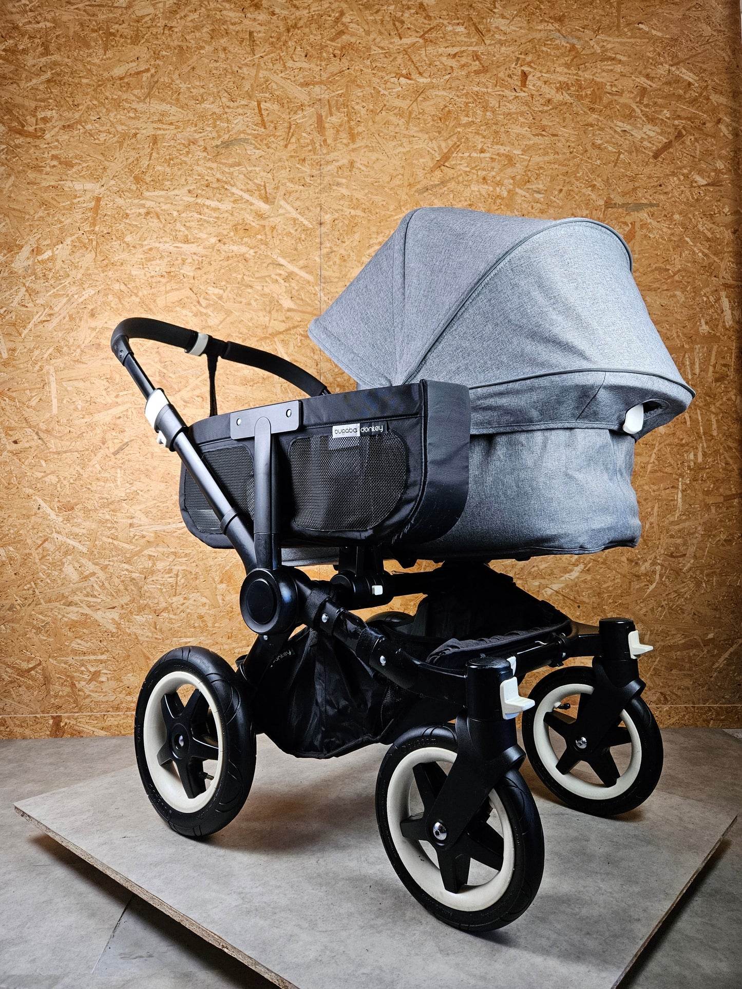 Bugaboo - Donkey Mono Geschwisterwagen (sportsitz und Liegewanne) Inkl. Seitliche Gepäcktasche - Grau - in sehr Gutem