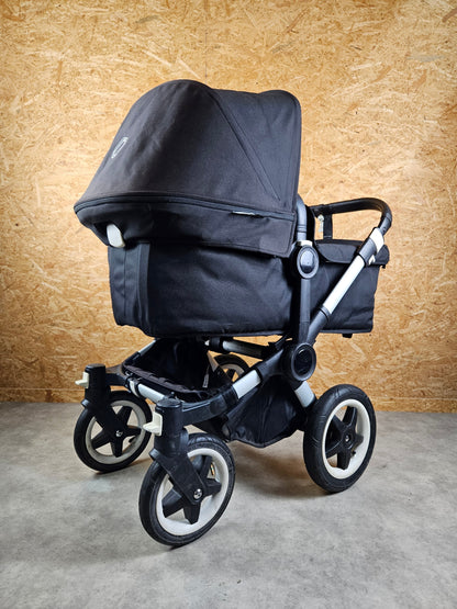 Bugaboo - Donkey Duo Kinderwagen (1 Liegewanne / 1 Sportsitz) Inkl. Seitliche Gepäcktasche - Schwarz in Gutem Zustand 3