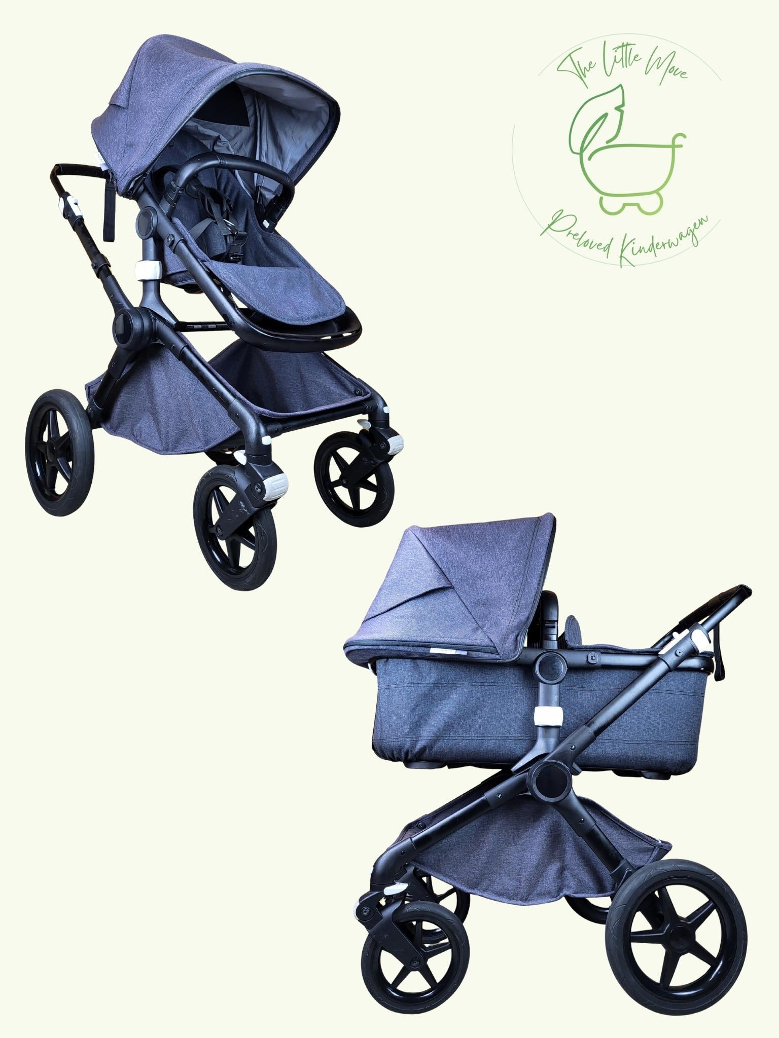 Bugaboo Fox 2 Kombikinderwagen - Sportsitz & Babywanne - Schwarz - in Gutem Zustand am Besten Kinderwagen 1 Kostenloser
