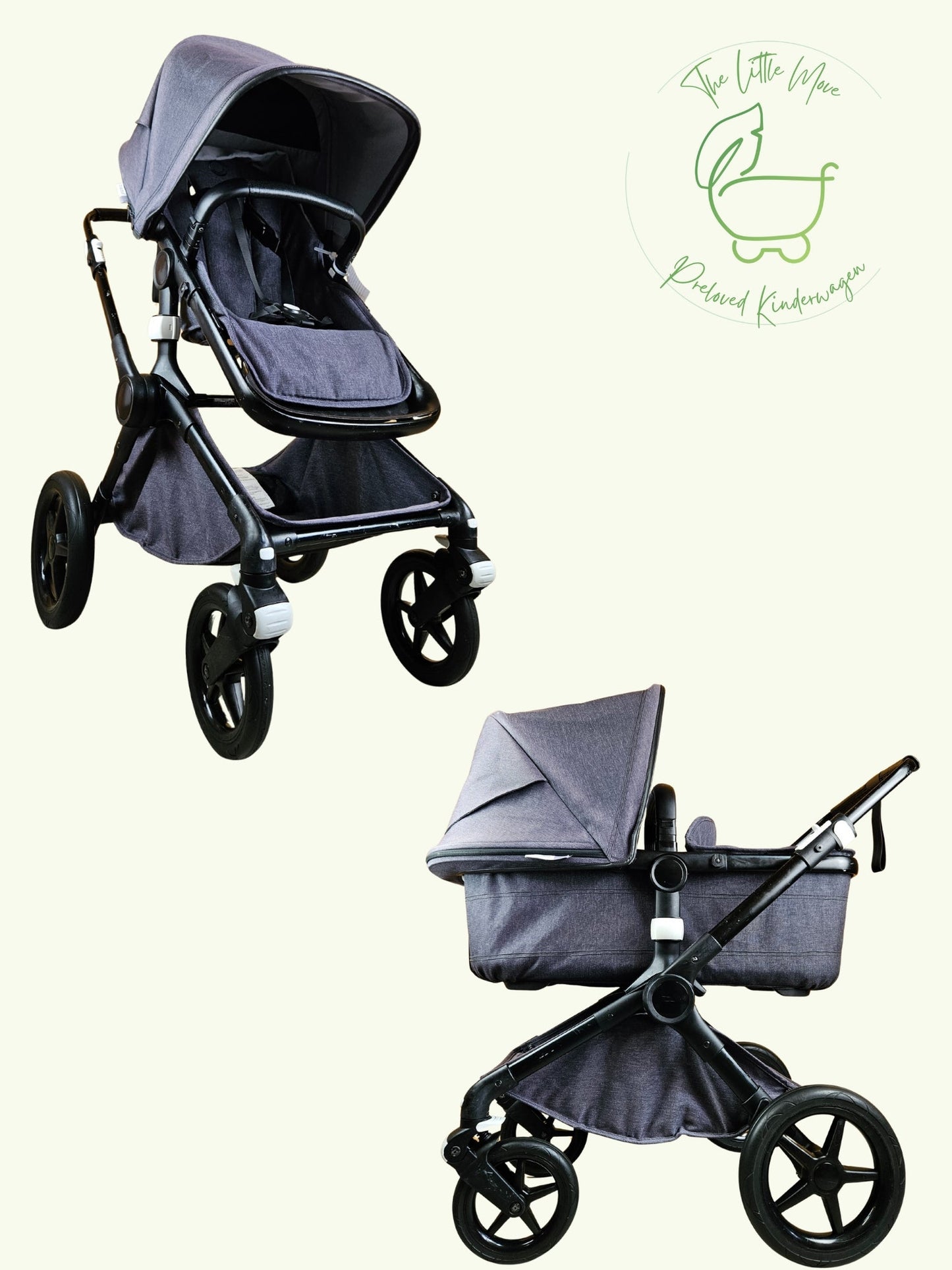 Bugaboo - Fox 2 Kombikinderwagen (Sportsitz und Babywanne) - Grau in gutem Zustand