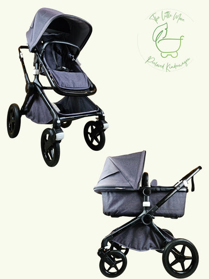 Bugaboo - Fox 2 Kombikinderwagen (Sportsitz und Babywanne) - Grau in gutem Zustand