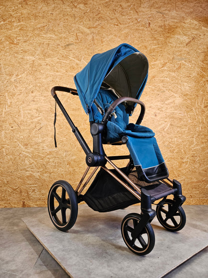 Cybex - Priam Platinum Kombikinderwagen (Gestell und Babywanne) - Montain Blue in sehr gutem Zustand