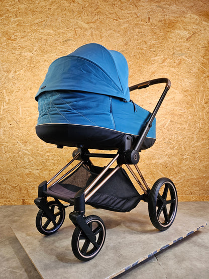 Cybex - Priam Platinum Kombikinderwagen (Gestell und Babywanne) - Montain Blue in sehr gutem Zustand