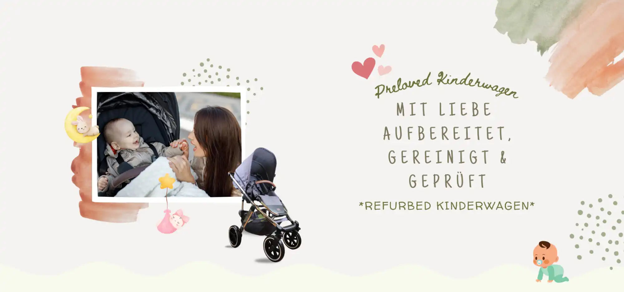 Ein geliebter und aufgearbeiteter Kinderwagen.