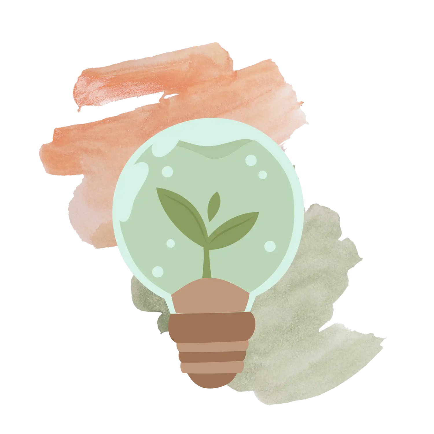 Eine Glühbirne mit einer wachsenden Pflanze.