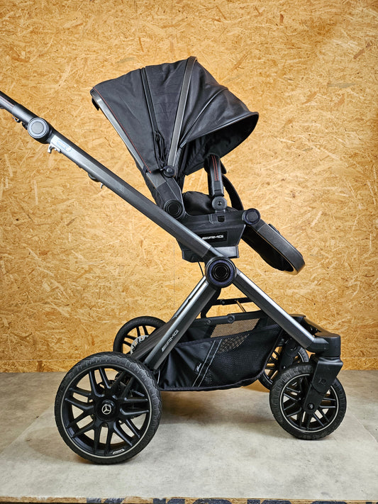 Hartan - AMG GT Kombikinderwagen (Babywanne und Sportsitz) inkl. Wickeltasche und Regenschutz - Schwarz in sehr gutem Zustand