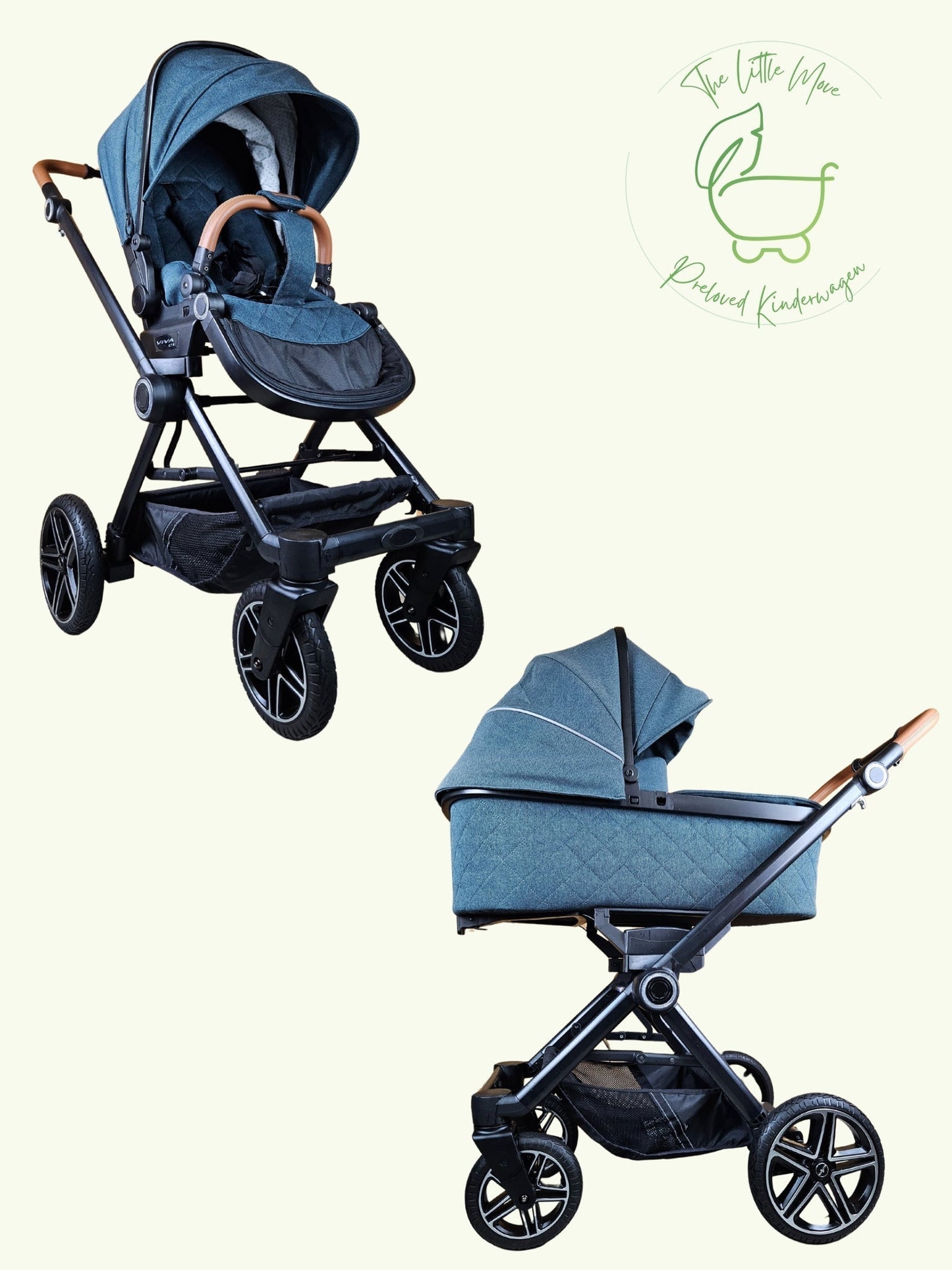 Hartan - Viva Gtr Kombikinderwagen (babywanne und Sportsitz) - Petrol wie Neu am Besten Kinderwagen 1 Kostenloser