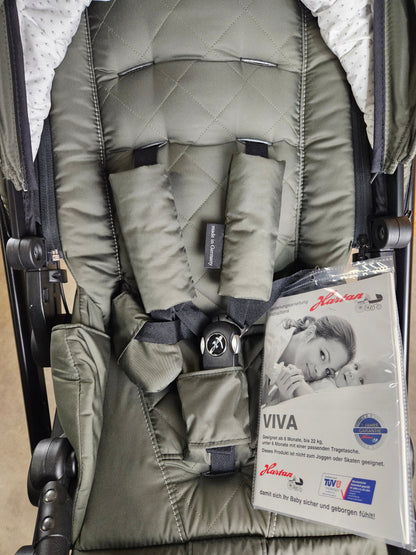 Hartan - Viva Kombikinderwagen (babywanne und Sportsitz) - Grau wie Neu - Inkl. Wickeltasche Fußsack Poussette 24