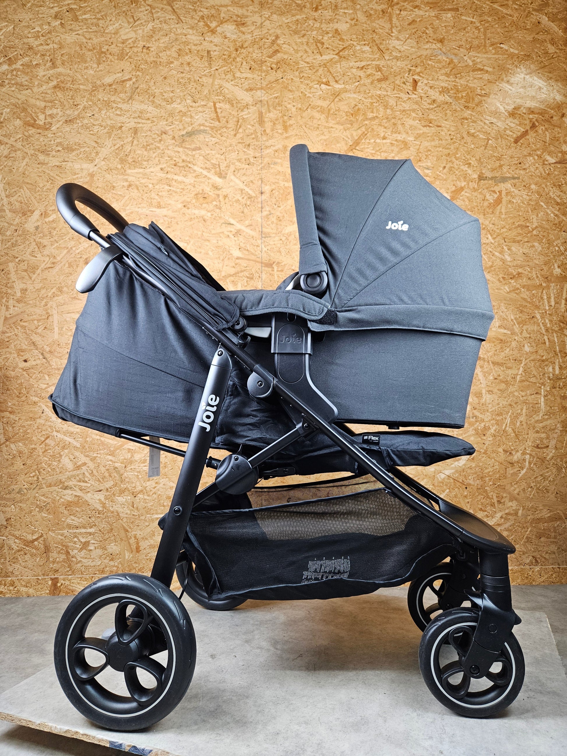 Joie Litetrax - Buggy Kinderwagen mit Ramble Babywanne und Schieberablagefach - Schwarz - wie Neu / sehr Gut 11