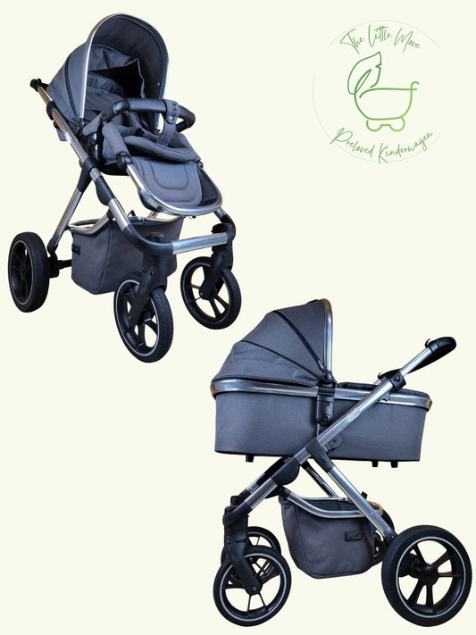 Moon - Scala - Kombikinderwagen (liegewanne und Sportsitz) - Grau in Gutem Zustand am Besten Kinderwagen 1 Kostenloser