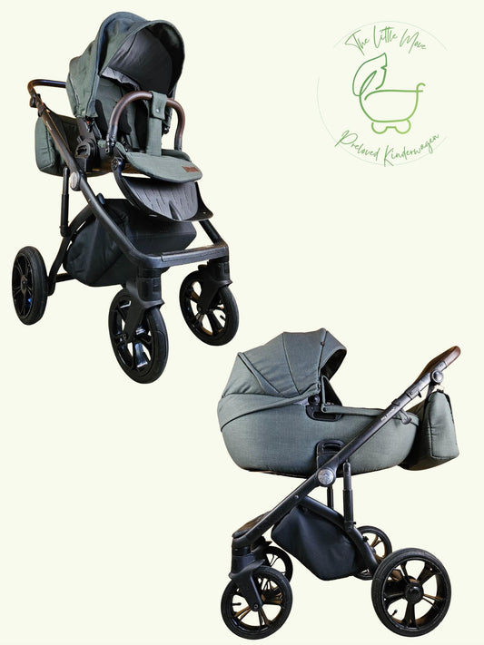 My Junior Vita Unique 2 Kinderwagen - Schwarz Gestell - Dunkelgrün in gutem Zustand