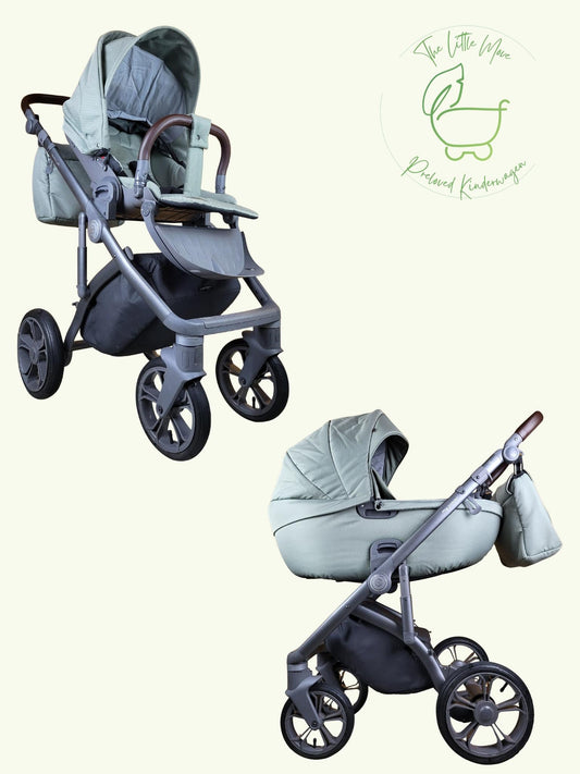 My Junior Vita Unique Kinderwagen - Grau Gestell - Hellgrün in gutem Zustand