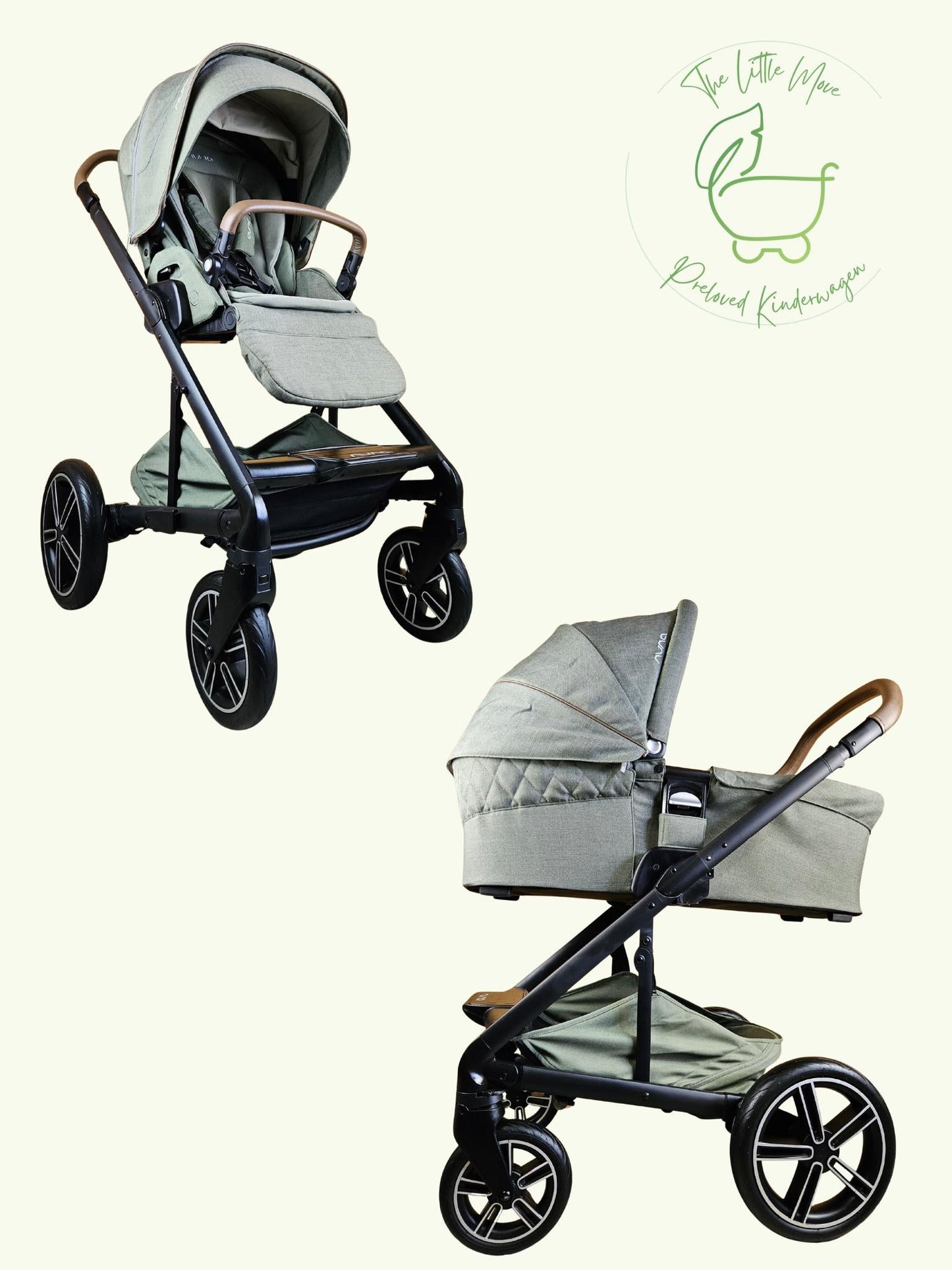 Nuna - Mixx next Magnet Birch Kombikinderwagen (Sportsitz und Babywanne) - Grün in sehr gutem Zustand