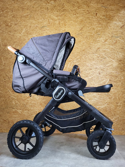 Emmaljunga - NXT90 Flat Outdoor Kombikinderwagen (Sportsitz und Liegewanne) - Grün in gutem Zustand