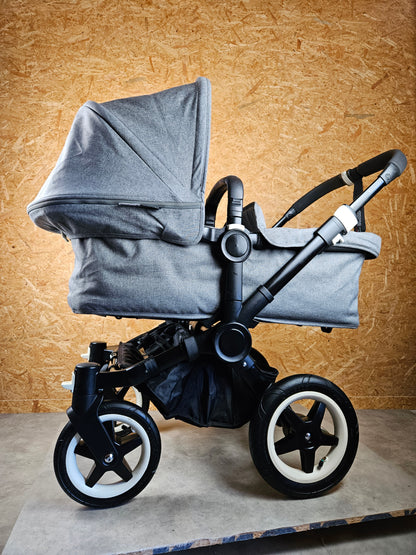 Bugaboo - Donkey Mono Geschwisterwagen (sportsitz und Liegewanne) Inkl. Seitliche Gepäcktasche - Grau - in sehr Gutem