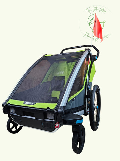 Thule - Cab 2 Fahrradanhänger - Grün in sehr Gutem Zustand 1