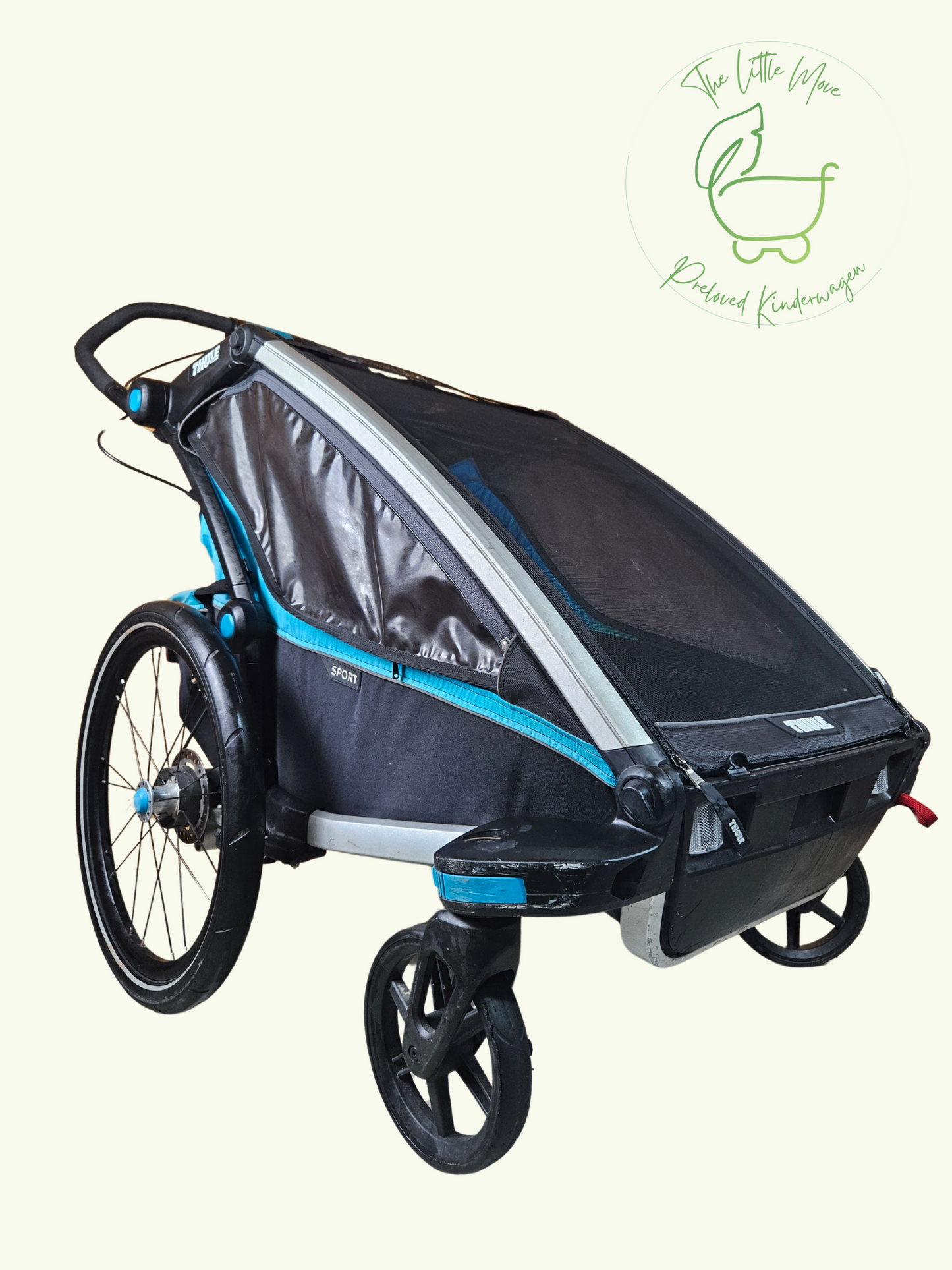 Thule - Sport 2 Fahrradanhänger - Blau in Gutem Zustand 1